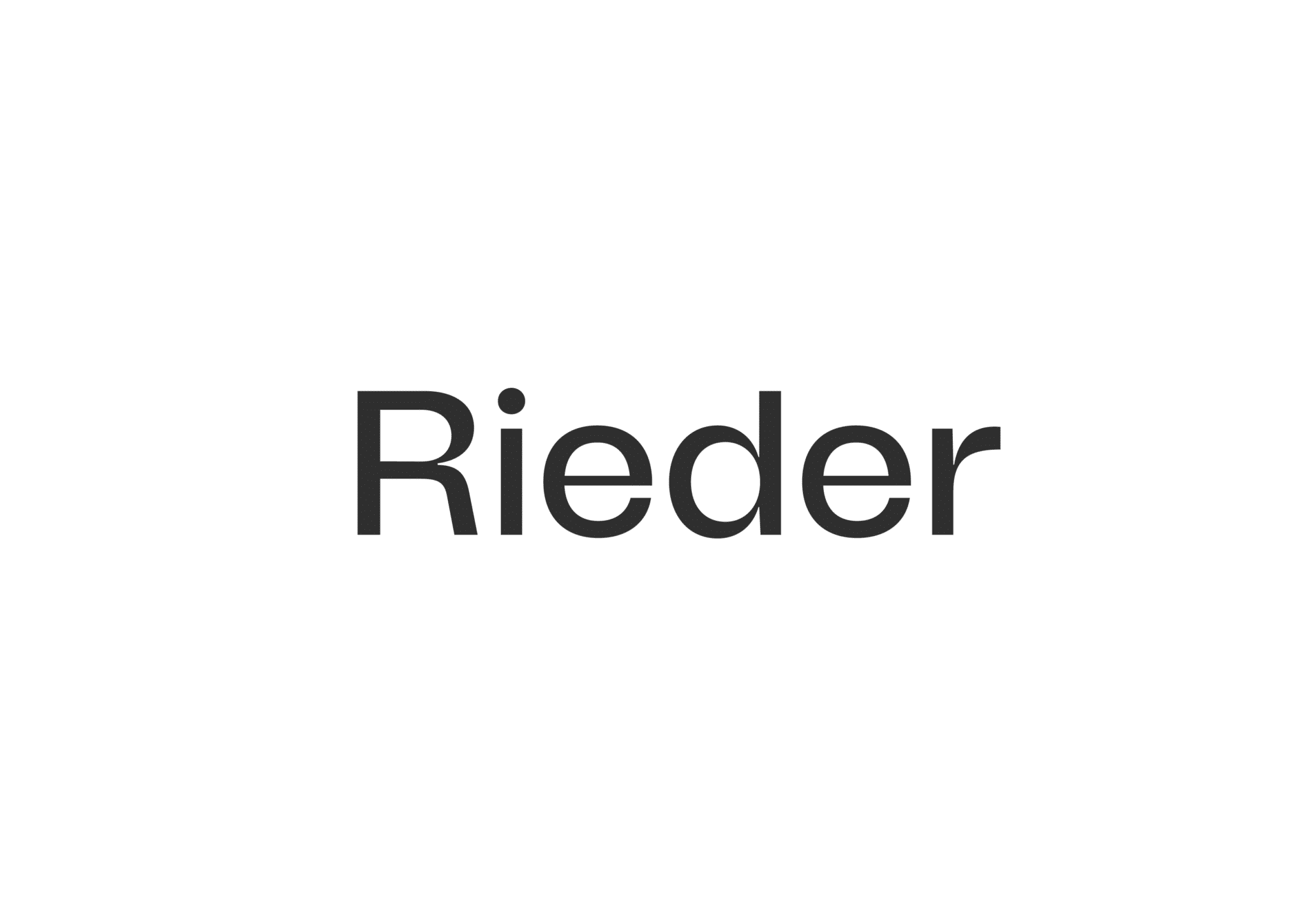 Lehrlingsportal.at Das Wort "Rieder" steht zentriert in fetter schwarzer Schrift auf einem schlichten weißen Hintergrund.