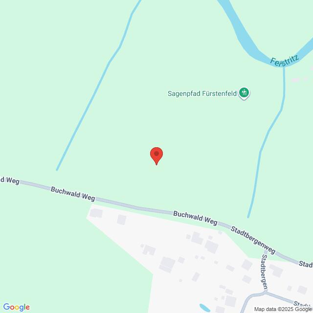 Lehrlingsportal.at Die Karte zeigt eine rote Standortnadel nördlich des Buchwaldweges, in der Nähe des Wanderweges Sagenpfad Fürstenfeld und in der Nähe des Flusses Feistritz.