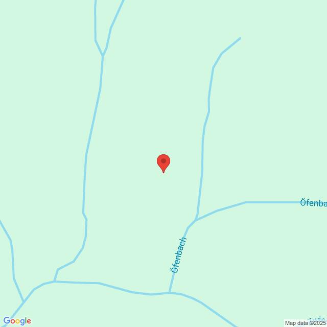 Lehrlingsportal.at Eine einfache Karte mit einer roten Stecknadel in der Nähe einer Straße mit der Bezeichnung "Ofenbach", die einige sich kreuzende blaue Linien zeigt, die Straßen darstellen.