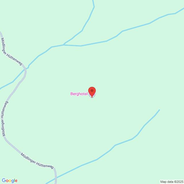 Lehrlingsportal.at Karte mit der Lage des Berghotels, markiert mit einer roten Stecknadel, in der Nähe von Mödlinger-Hüttenweg in einem grünen Bereich.