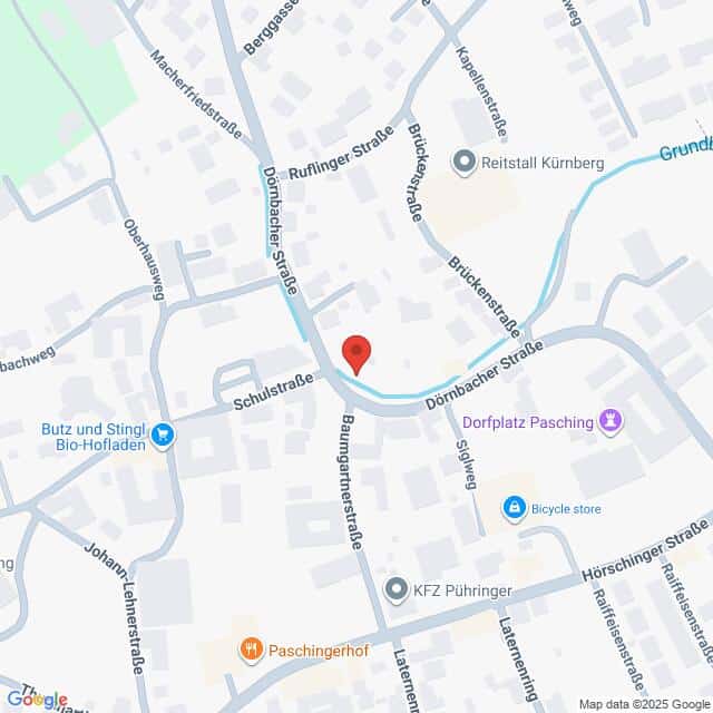 Lehrlingsportal.at Die Karte zeigt einen Ausschnitt von Pasching, Österreich, mit einer Markierung, die einen bestimmten Ort an der Kreuzung von Schulstraße und Dörnbacher Straße anzeigt.