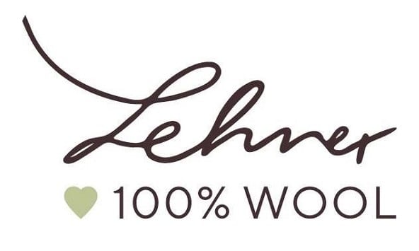 Lehrlingsportal.at Lehner-Logo mit dem Text "100% WOOL" und einem grünen Herzsymbol.