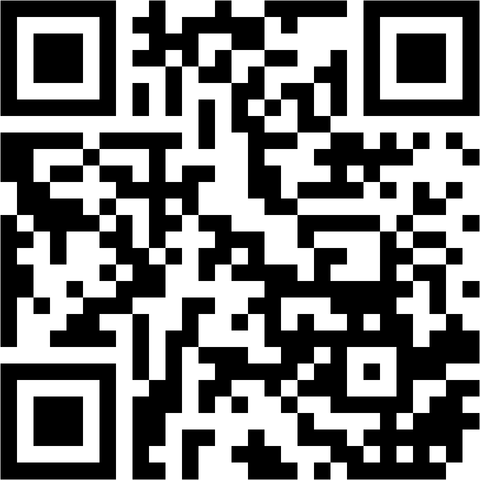 Lehrlingsportal.at Ein schwarzer und weißer QR-Code auf weißem Hintergrund. Der Code besteht aus quadratischen Mustern, die in einem Raster angeordnet sind.