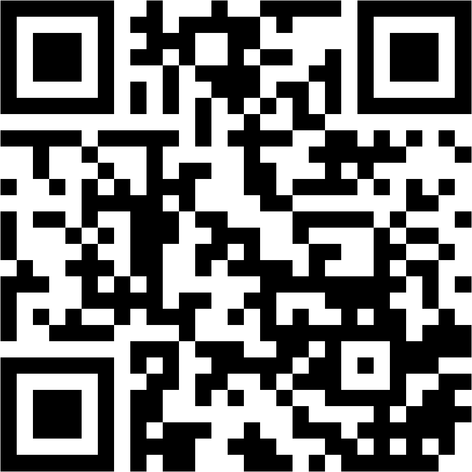 Lehrlingsportal.at Schwarzer und weißer QR-Code, bestehend aus quadratischen Mustern auf weißem Hintergrund.