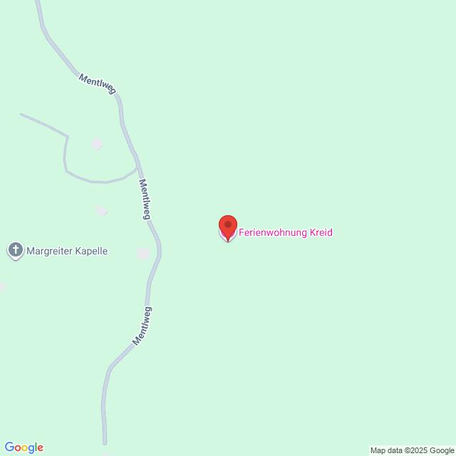 Lehrlingsportal.at Die Karte zeigt die Lage der Ferienwohnung Kreid, markiert mit einer roten Stecknadel, in der Nähe von Mentlweg und Margreiter Kapelle.