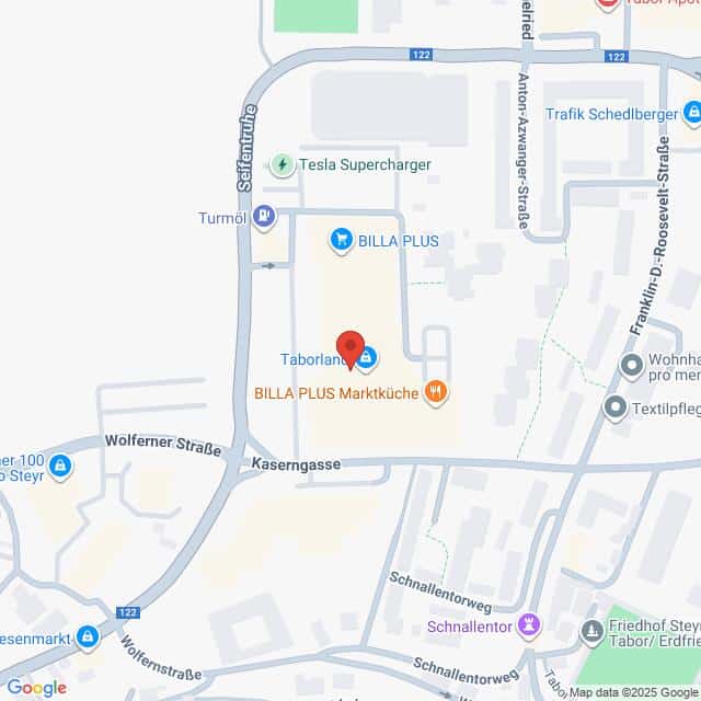 Lehrlingsportal.at Eine digitale Karte, die den Standort von BILLA PLUS in einem städtischen Gebiet zeigt, mit Kennzeichnung der nahe gelegenen Straßen und Sehenswürdigkeiten.