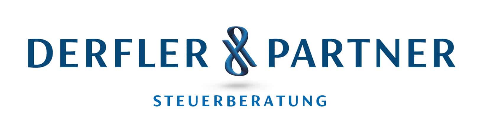 Lehrlingsportal.at Logo für "Derfler & Partner Steuerberatung" mit fetter blauer Schrift und einem stilisierten Und-Zeichen in der Mitte.
