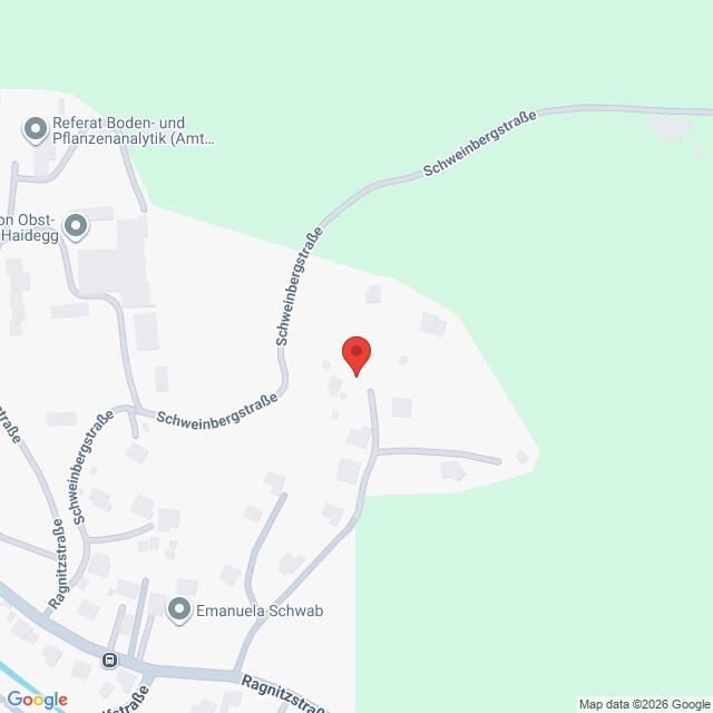 Lehrlingsportal.at Die Karte zeigt die Schweinbergstraße und die umliegenden Straßen mit einer roten Standortmarkierung in der Nähe der Kreuzung Schweinbergstraße/Ragnitzstraße in einem Wohngebiet.