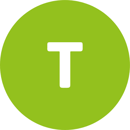Lehrlingsportal.at Ein weißer Großbuchstabe „T“, zentriert auf einem einfarbigen grünen Kreis als Hintergrund.