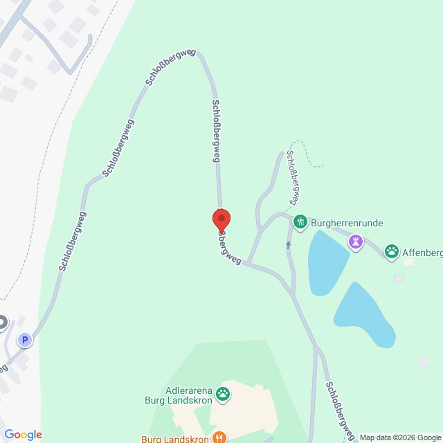 Lehrlingsportal.at Google Maps-Ansicht mit einer roten Standortmarkierung am Schloßbergweg in der Nähe der Adlerarena Burg Landskron.