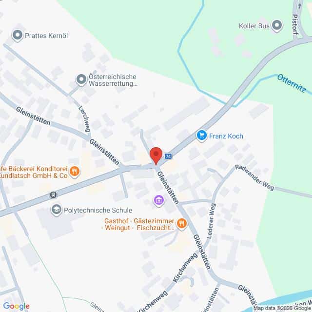 Lehrlingsportal.at Eine Google-Maps-Ansicht von Gleinstätten, Österreich, mit einer roten Markierung, die einen Ort an der Hauptstraße kennzeichnet.