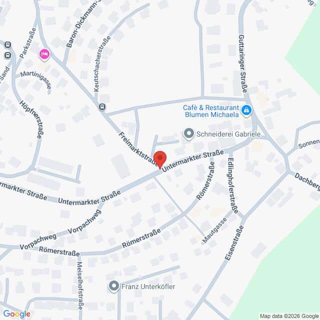 Lehrlingsportal.at Karte mit Straßen und einer roten Standortmarkierung an der Untermarkter Straße.