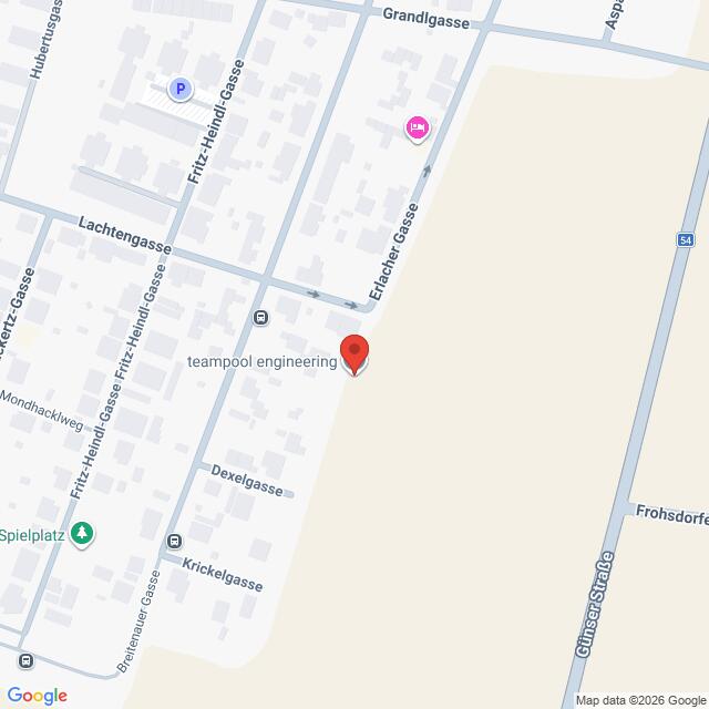 Lehrlingsportal.at Karte mit dem Standort von teampool engineering in der Erlacher Gasse.
