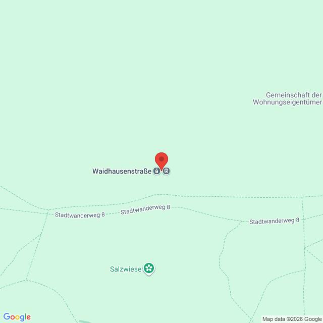 Lehrlingsportal.at Google-Maps-Markierung an der Waidhausenstraße in der Nähe des Stadtwanderwegs 8 und der Sehenswürdigkeit „Salzwiese“.