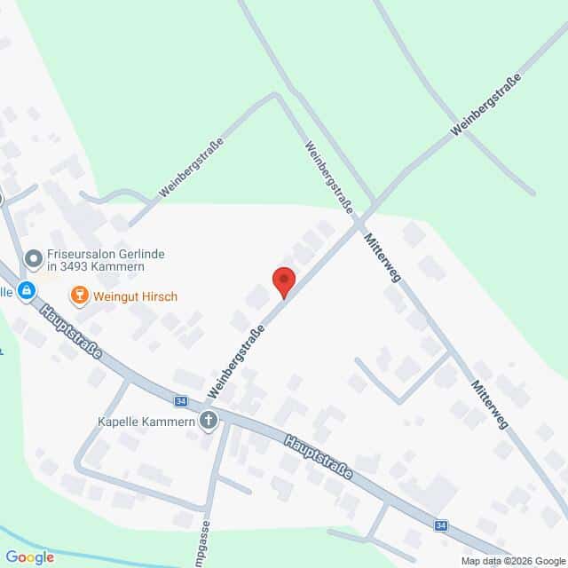 Lehrlingsportal.at Karte von Kammern mit einer roten Standortmarkierung in der Weinbergstraße.