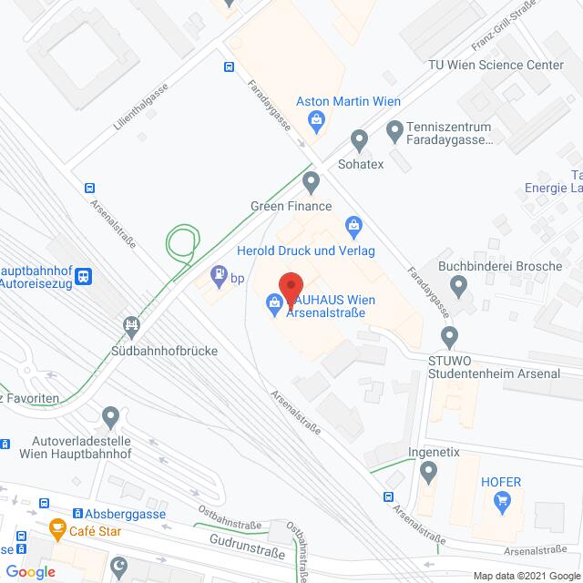 Anfahrtsmappe von Lehrbetrieb BAUHAUS Depot GmbH nach BAUHAUS Depot GmbH – Arsenalstraße 5, 1030 Wien – Anfahrtsmappe