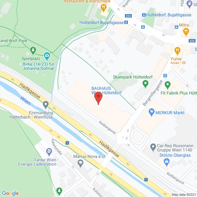 Anfahrtsmappe von Lehrbetrieb BAUHAUS Depot GmbH nach BAUHAUS Depot GmbH – Bergmillergasse 12, 1140 Wien – Anfahrtsmappe