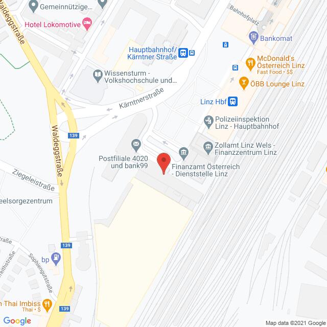 Anfahrtsmappe von Lehrbetrieb Österreichische Post nach Österreichische Post – Bahnhofplatz 11, 4020 Linz – Anfahrtsmappe