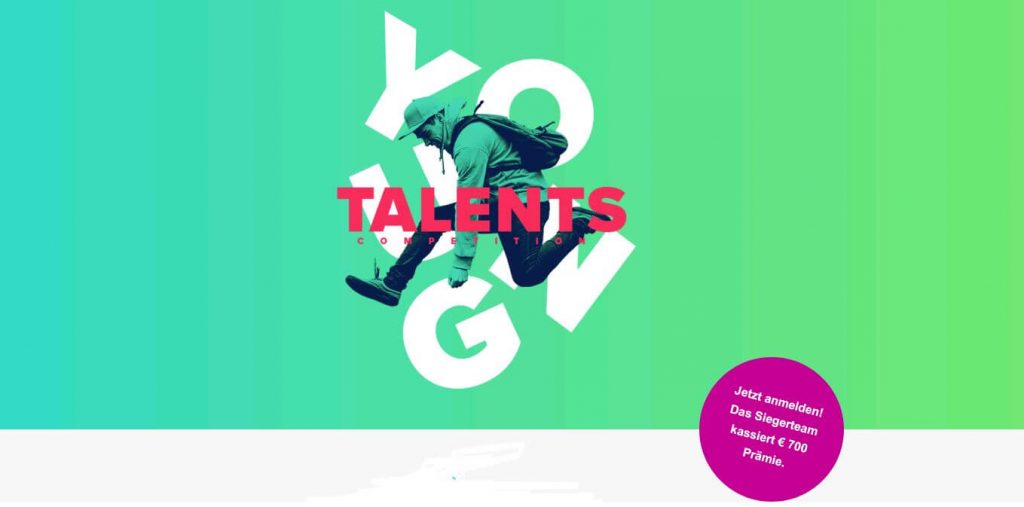 Hervis Young Talents grüner Hintergrund